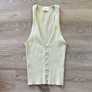 Wilfred Button-Front Ribbed Tank Top